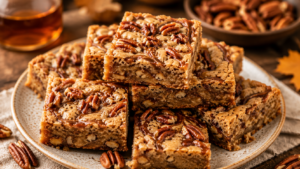 “Irresistible Chewy Maple Pecan Blondies Everyone Will Love 🍁”